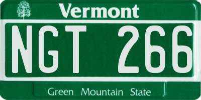 VT license plate NGT266
