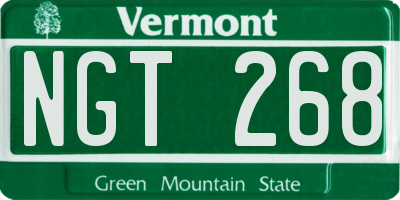 VT license plate NGT268