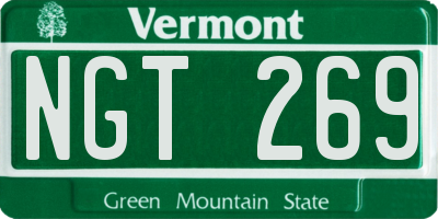 VT license plate NGT269