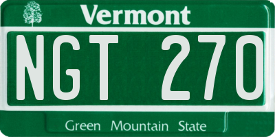 VT license plate NGT270