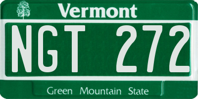 VT license plate NGT272