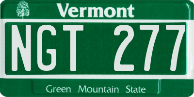 VT license plate NGT277