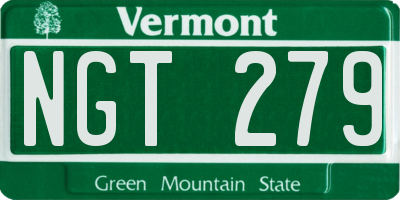 VT license plate NGT279