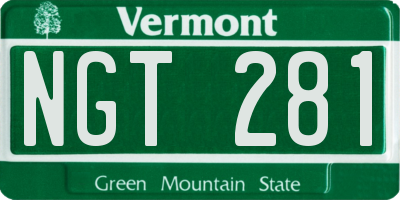 VT license plate NGT281
