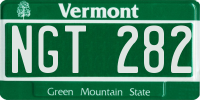 VT license plate NGT282