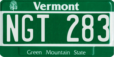 VT license plate NGT283