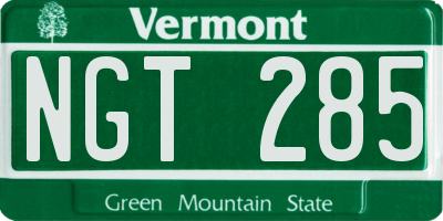 VT license plate NGT285