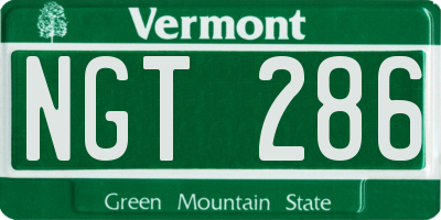 VT license plate NGT286