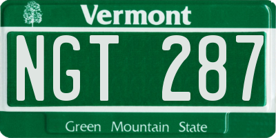 VT license plate NGT287