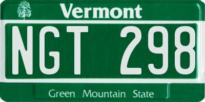 VT license plate NGT298
