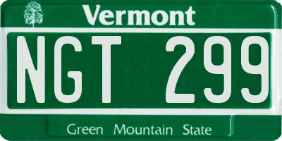 VT license plate NGT299