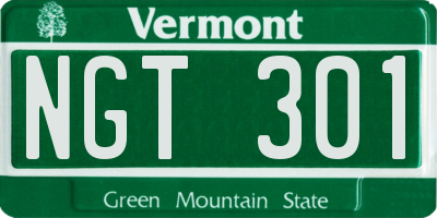 VT license plate NGT301