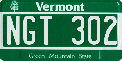 VT license plate NGT302