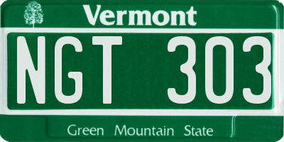 VT license plate NGT303