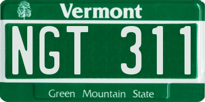 VT license plate NGT311