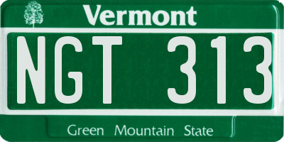 VT license plate NGT313