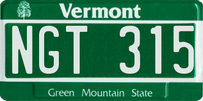 VT license plate NGT315