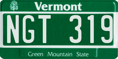 VT license plate NGT319