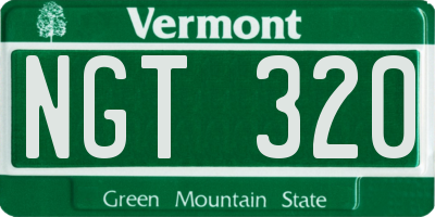 VT license plate NGT320