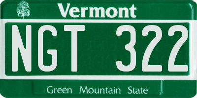 VT license plate NGT322