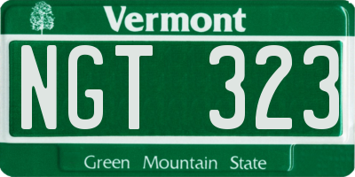 VT license plate NGT323