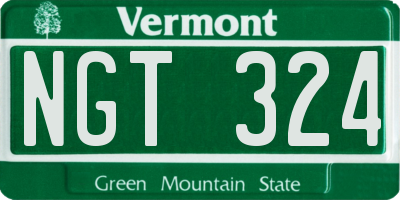 VT license plate NGT324