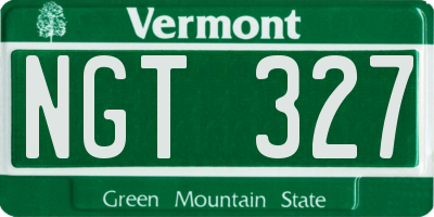 VT license plate NGT327