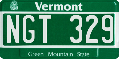 VT license plate NGT329