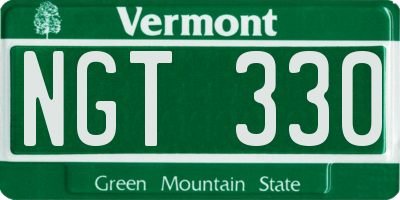 VT license plate NGT330