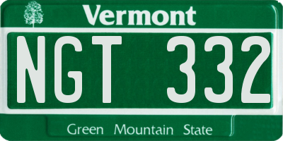 VT license plate NGT332