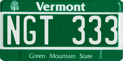 VT license plate NGT333