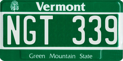 VT license plate NGT339