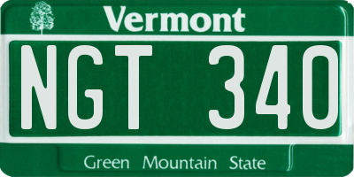 VT license plate NGT340
