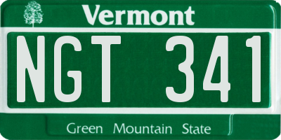 VT license plate NGT341