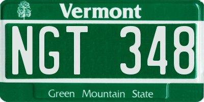 VT license plate NGT348