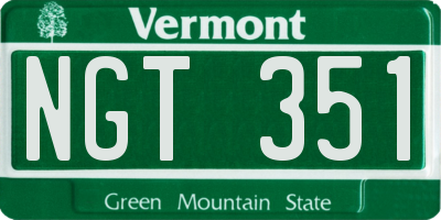 VT license plate NGT351