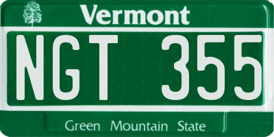 VT license plate NGT355