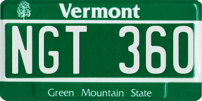 VT license plate NGT360