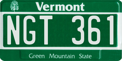 VT license plate NGT361
