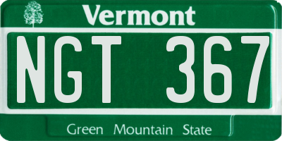 VT license plate NGT367