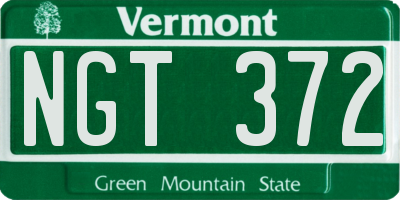 VT license plate NGT372
