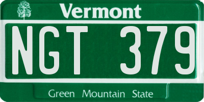 VT license plate NGT379