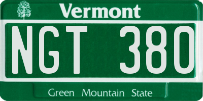 VT license plate NGT380