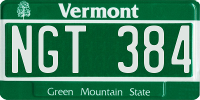 VT license plate NGT384