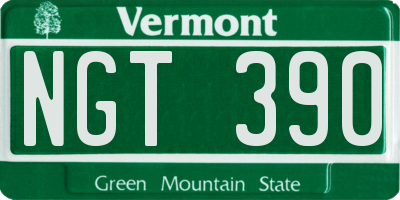 VT license plate NGT390
