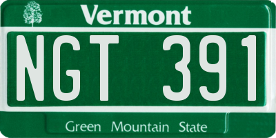 VT license plate NGT391
