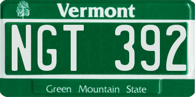 VT license plate NGT392