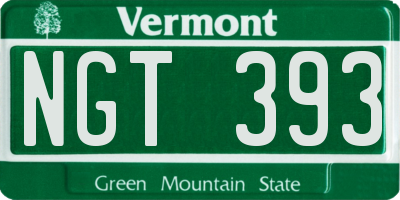 VT license plate NGT393