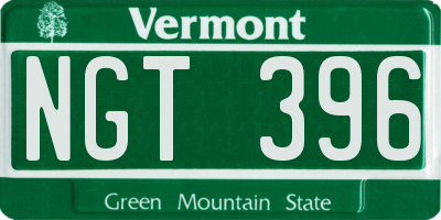 VT license plate NGT396