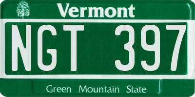 VT license plate NGT397